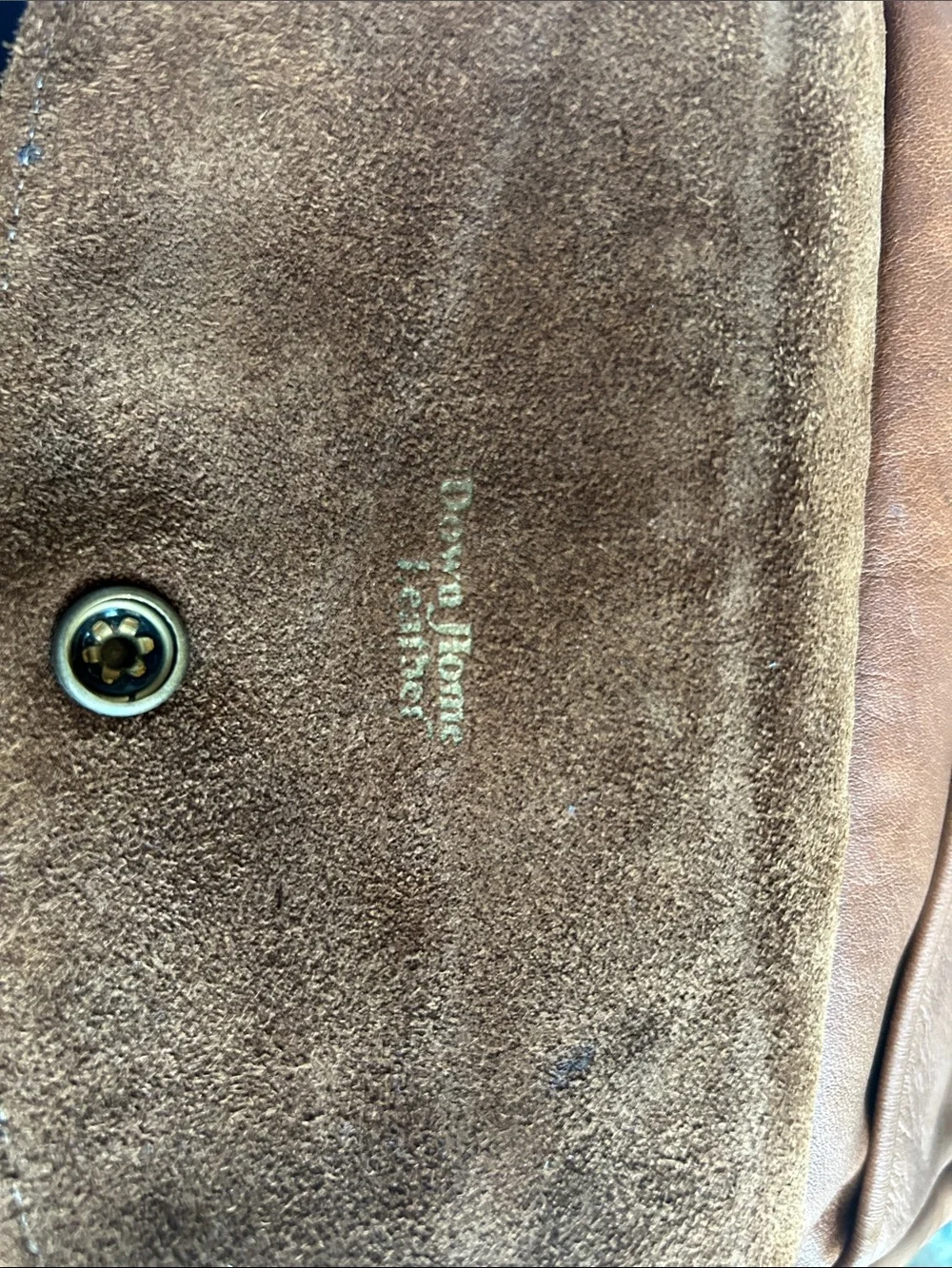 Down Home Brown Leather Pouch With Three Compartments and Adjustable Strap - Picture 8 of 8